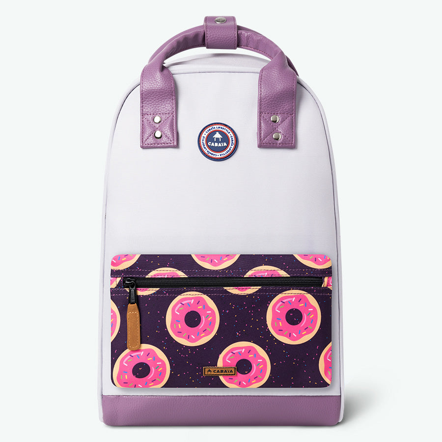 mochila morada de la vieja escuela - mediana