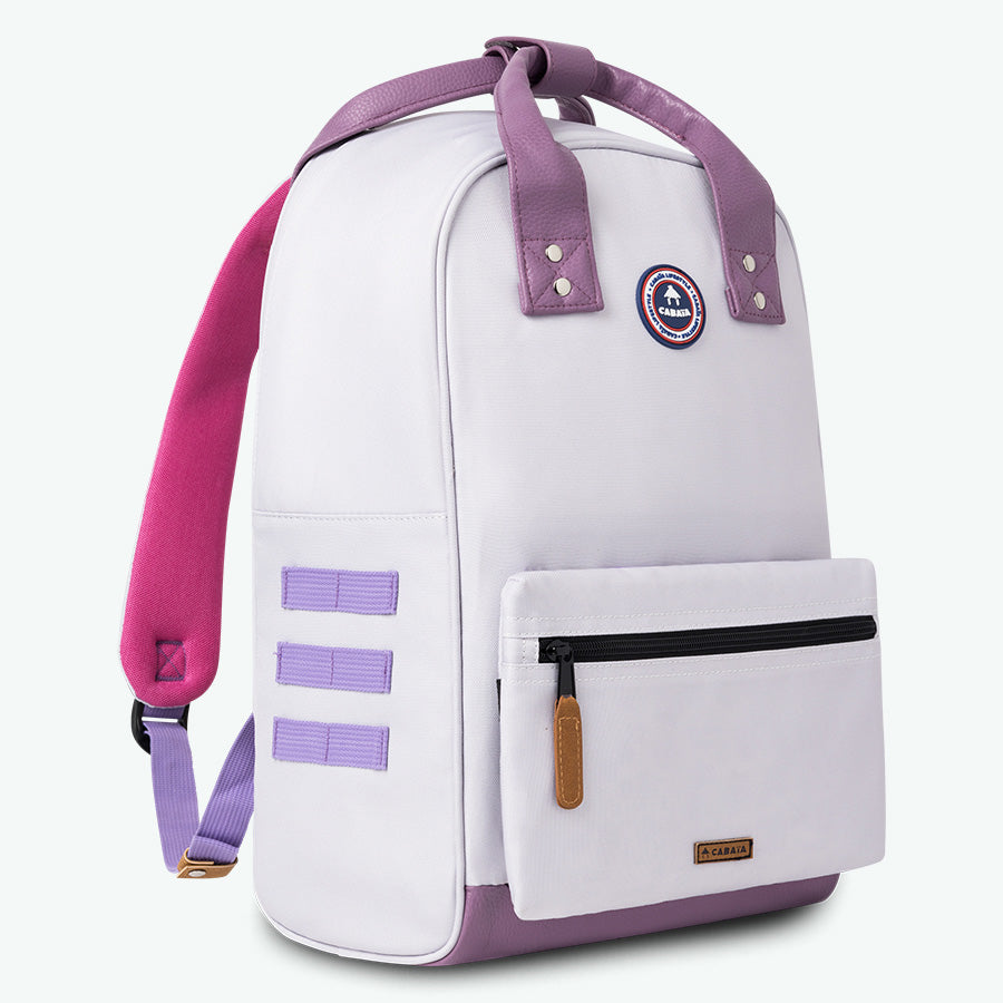 mochila morada de la vieja escuela - mediana