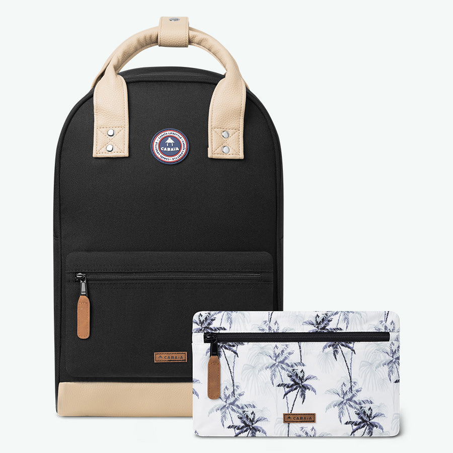 mochila negra de la vieja escuela - mediana