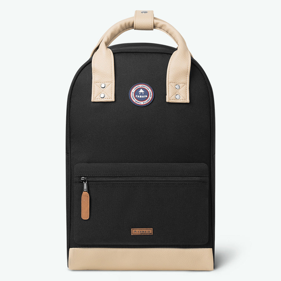 mochila negra de la vieja escuela - mediana