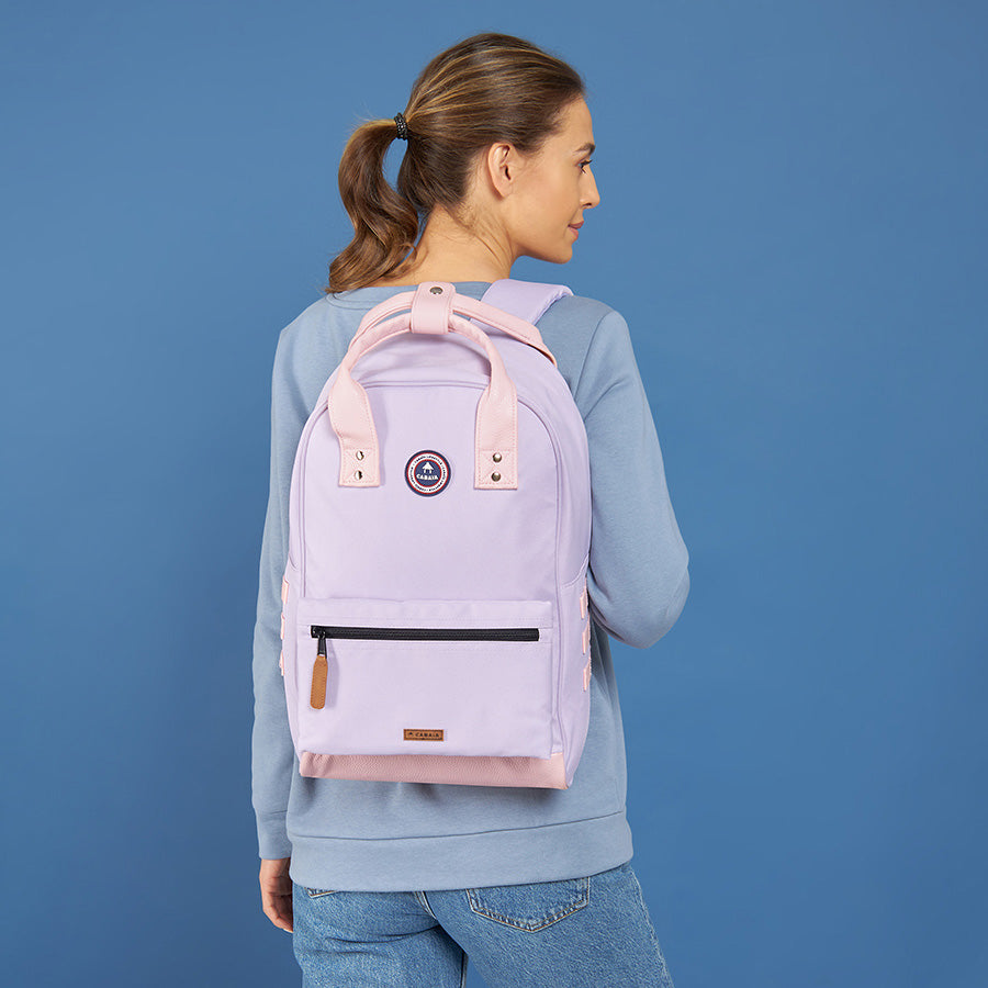 mochila morada de la vieja escuela - mediana