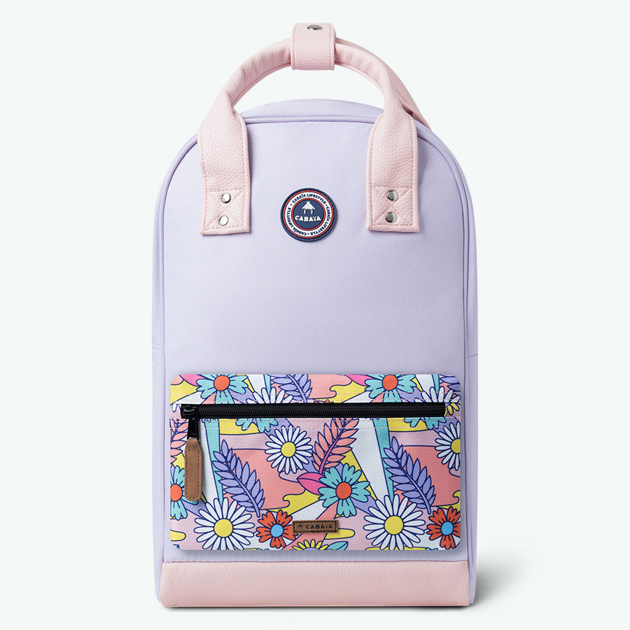 mochila morada de la vieja escuela - mediana
