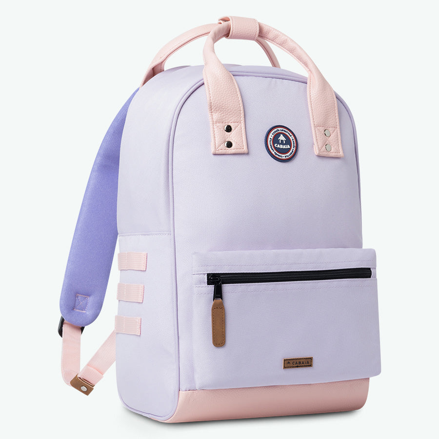 mochila morada de la vieja escuela - mediana